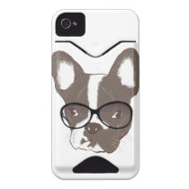 Stylish french bulldog iphone 4 id case