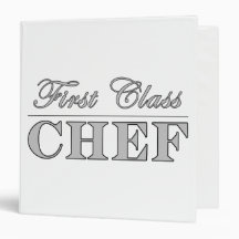 Stylish Fun Chefs : First Class Chef 3 Ring Binder