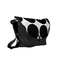 Stylish Gifts for Girls Black Polka Dots on White Commuter Bag