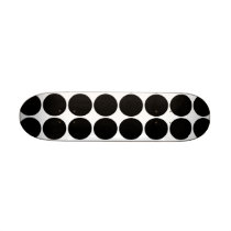 Stylish Gifts for Girls Black Polka Dots on White Skateboard Decks
