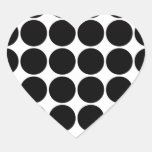 Stylish Gifts for Girls Black Polka Dots on White Heart Sticker