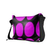 Stylish Gifts for Girls : Pink Polka Dots on Black Courier Bags