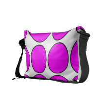 Stylish Gifts for Girls : Pink Polka Dots on White Commuter Bag
