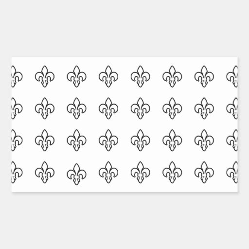 Stylish Gifts for Girls : White Fleur de Lis Rectangular Sticker