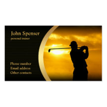 Stylish golf coach business card