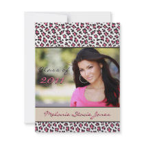 Stylish Grad Announcement / Invitation - Leopard