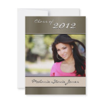 Stylish Grad Announcement / Invitation - Pewter
