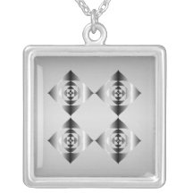 Stylish Grey, Black and White Flowers. Necklaces