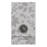 Stylish grey foliage aesthetician business card