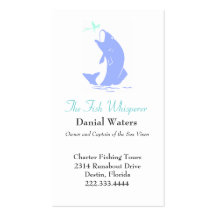 Stylish Jumping Fish Fishing Business Card