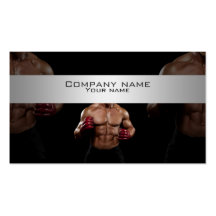 Stylish kick boxing, fighting business card