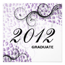 Stylish Leopard 2012 Grad Announcement Invitation