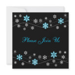 Stylish Light Blue Snowflakes Invitation Template