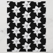 Stylish Lily Pattern in Black and White. Flyer