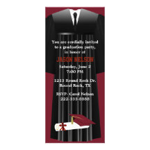 Stylish Maroon Graduation Party Invitation