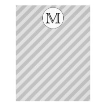 Stylish Monogram with Grey Stripes. Custom. Letterhead Design