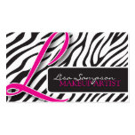 Stylish Monogram Zebra Print Business Cards business cards