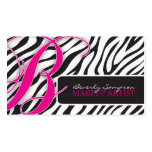 Stylish Monogram Zebra Print Business Cards business cards