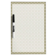 Stylish olive green Fleur de Lis repeating pattern Dry Erase Whiteboards