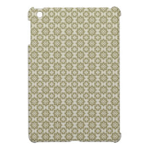 Stylish olive green Fleur de Lis repeating pattern iPad Mini Covers