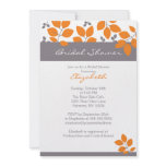 Stylish Orange Leaf Fall Bridal Shower Invite invitations