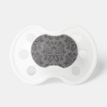 Stylish ornate dark grey damask pattern