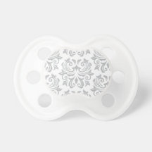 Stylish ornate light grey and white damask pattern