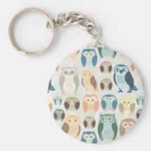 Stylish Owl Pattern- complementary colours Key Chain