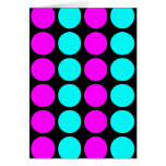 Stylish Patterns for Her : Pink & Cyan Polka Dots Greeting Card