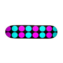 Stylish Patterns for Her : Pink & Cyan Polka Dots Skateboard Deck