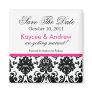 Stylish Pink Damask Save The Date Magnet