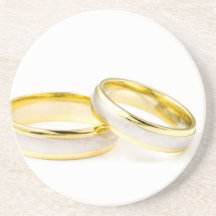 Stylish, Polished, & Classy Wedding Rings Drink Coaster