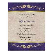 Stylish Purple and Beige Bridal Shower Invite
