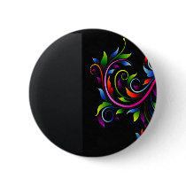 Stylish red and creative floral pinback buttons