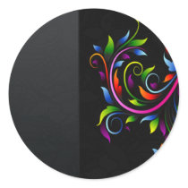 Stylish red and creative floral sticker