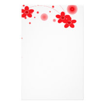 Stylish Red Flowers Personal stationery
