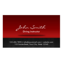 Stylish Red Stage Diving Business Card