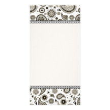 Stylish Sea Green paisley pattern Customized Photo Card