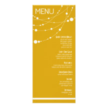 Stylish Strands Wedding Menu | yellow Custom Invitations