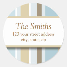 Stylish Subtle Stripes Address Labels Sticker