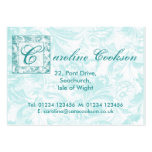 Stylish Turquoise Monogram Business Card