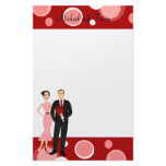 Stylish Valentine Couple Custom Stationery