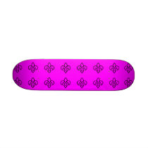 Stylish Vintage & Girly for Her  Pink Fleur de Lis Custom Skateboard