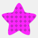 Stylish Vintage & Girly for Her  Pink Fleur de Lis Star Sticker