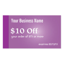 Stylish Violet Beauty Salon Coupons Business Card