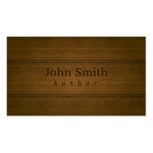 Stylish Wood Embossing Author Business Card