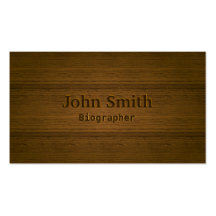 Stylish Wood Embossing Biographer Business Card