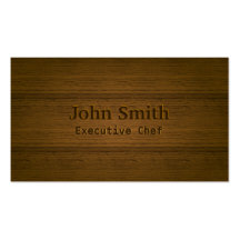 Stylish Wood Embossing Chef Business Card