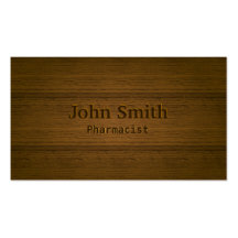 Stylish Wood Embossing Pharmacist Business Card