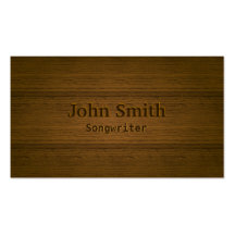 Stylish Wood Embossing Songwriter Business Card